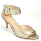 Berlin Metallic Kitten Heel Sandal