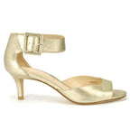 Berlin Metallic Kitten Heel Sandal