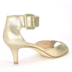 Berlin Metallic Kitten Heel Sandal