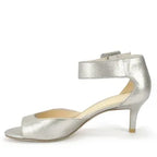 Berlin Metallic Kitten Heel Sandal