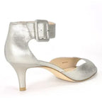 Berlin Metallic Kitten Heel Sandal