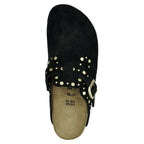 BostonRivet-N1030491 Suede Stud Closed Mule