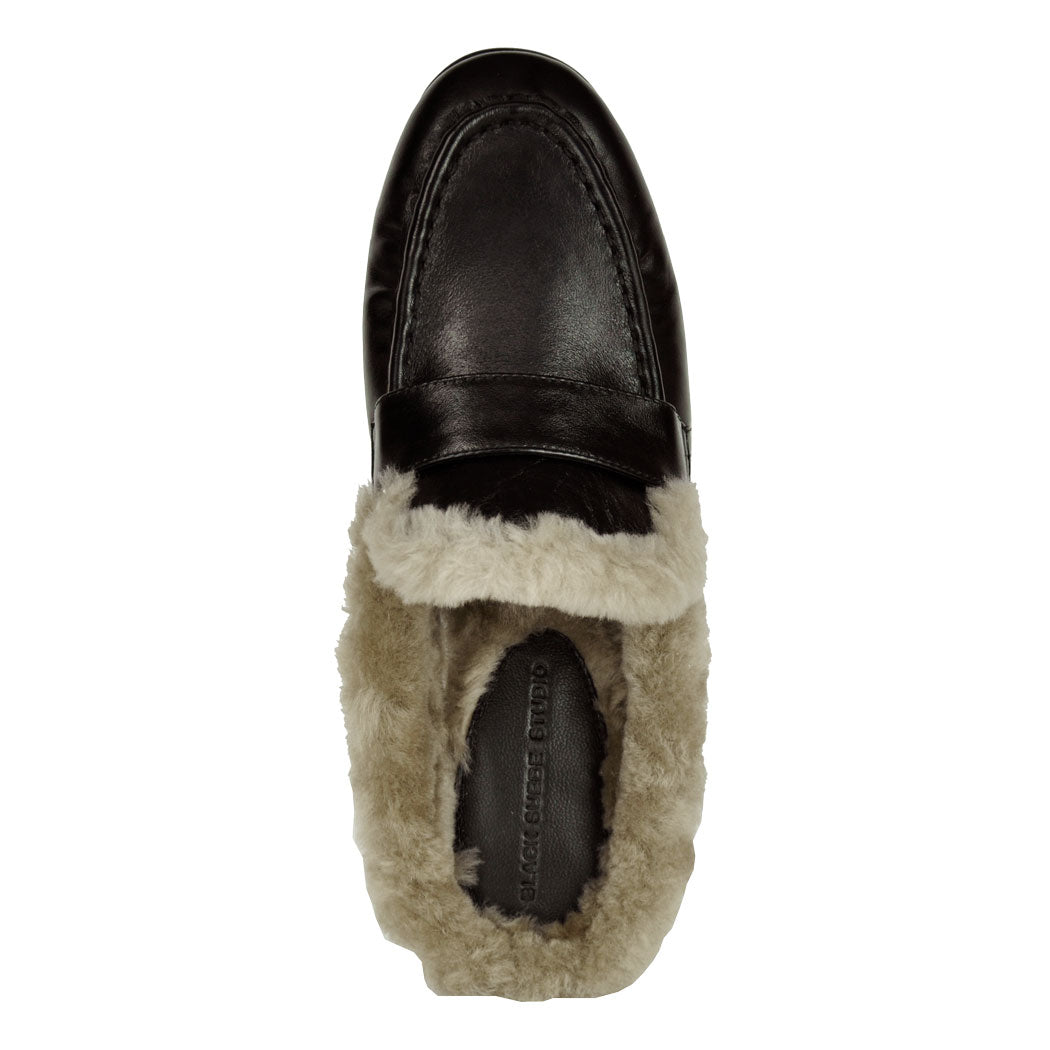 Theo Leather Fur Mule