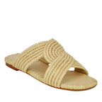 Prado Raffia Flat Slide