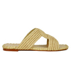 Prado Raffia Flat Slide