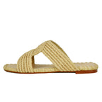 Prado Raffia Flat Slide