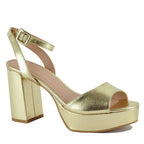 Theresa Metallic Leather Platform Sandal