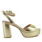 Theresa Metallic Leather Platform Sandal