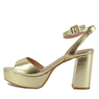 Theresa Metallic Leather Platform Sandal