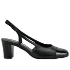 Delle Closed Toe Leather Cap Pump