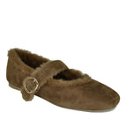 Mella-Plush Suede Fur Strap Ballet