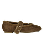 Mella-Plush Suede Fur Strap Ballet