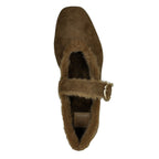 Mella-Plush Suede Fur Strap Ballet