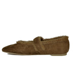 Mella-Plush Suede Fur Strap Ballet