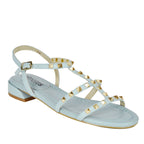 Becky Leather Studded Flat Sandal