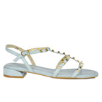 Becky Leather Studded Flat Sandal