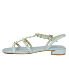 Becky Leather Studded Flat Sandal