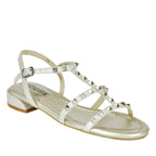 Becky Leather Studded Flat Sandal