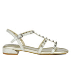 Becky Leather Studded Flat Sandal