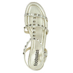 Becky Leather Studded Flat Sandal