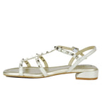 Becky Leather Studded Flat Sandal