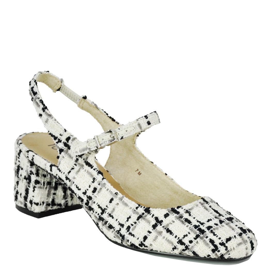 Clare Boucle Fabric Strap Heel – Footnotes