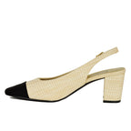 Jala Raffia Block Heel Slingback