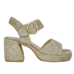 Moppet Suede Quilted Heel Sandal