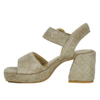 Moppet Suede Quilted Heel Sandal