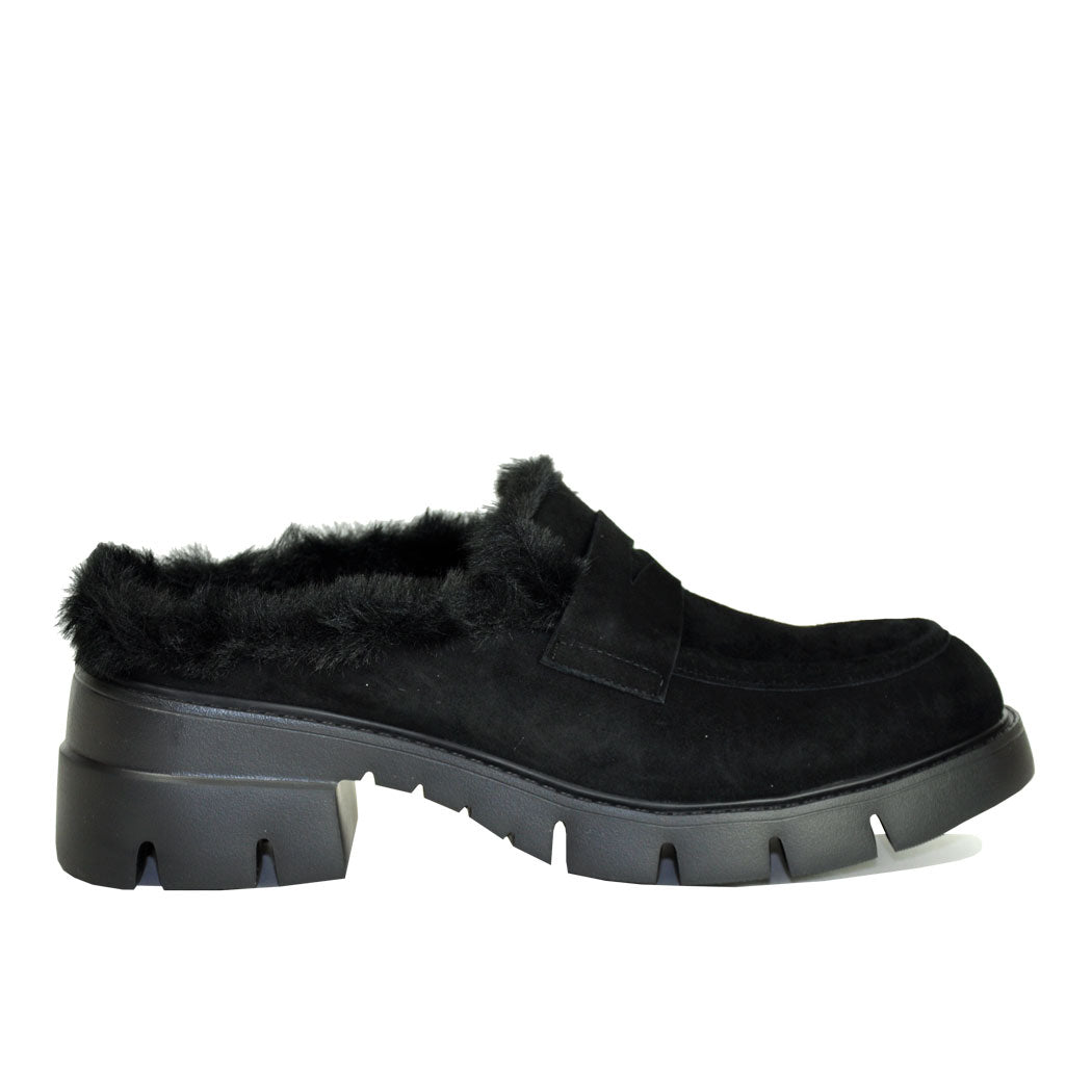Nety Suede Fur Platform Mule