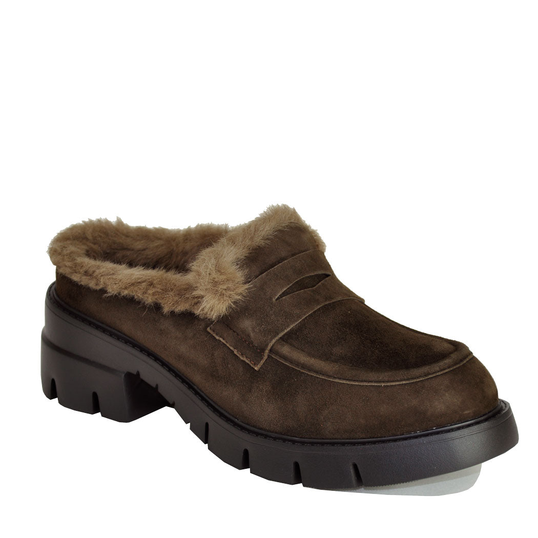 Nety Suede Fur Platform Mule