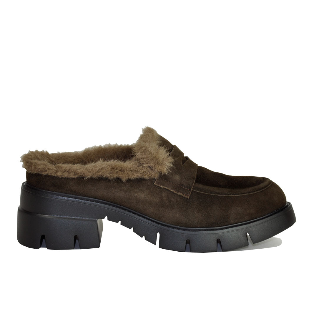 Nety Suede Fur Platform Mule