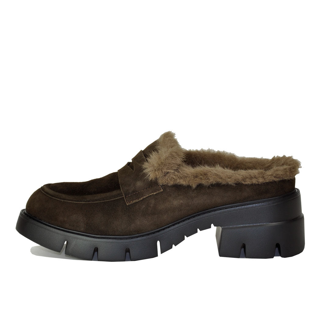 Nety Suede Fur Platform Mule