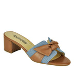 Ozane Denim Leather Bow Slide