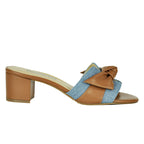 Ozane Denim Leather Bow Slide