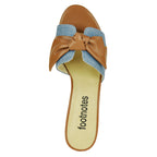 Ozane Denim Leather Bow Slide