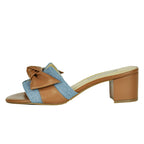 Ozane Denim Leather Bow Slide
