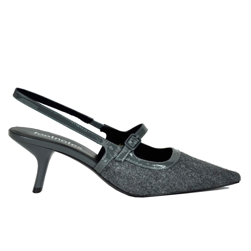 Payge Flannel Patent Heel Slingback