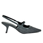 Payge Flannel Patent Heel Slingback
