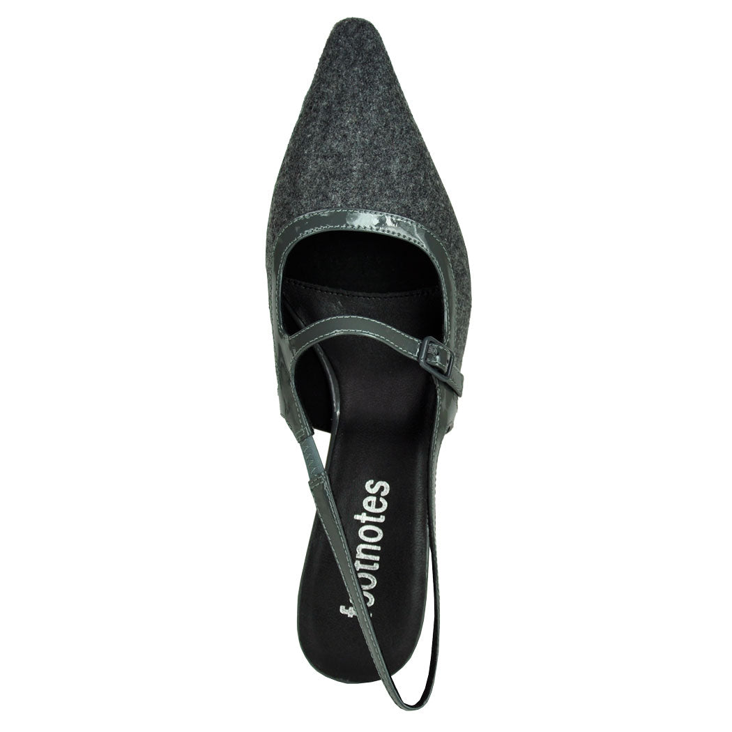 Payge Flannel Patent Heel Slingback