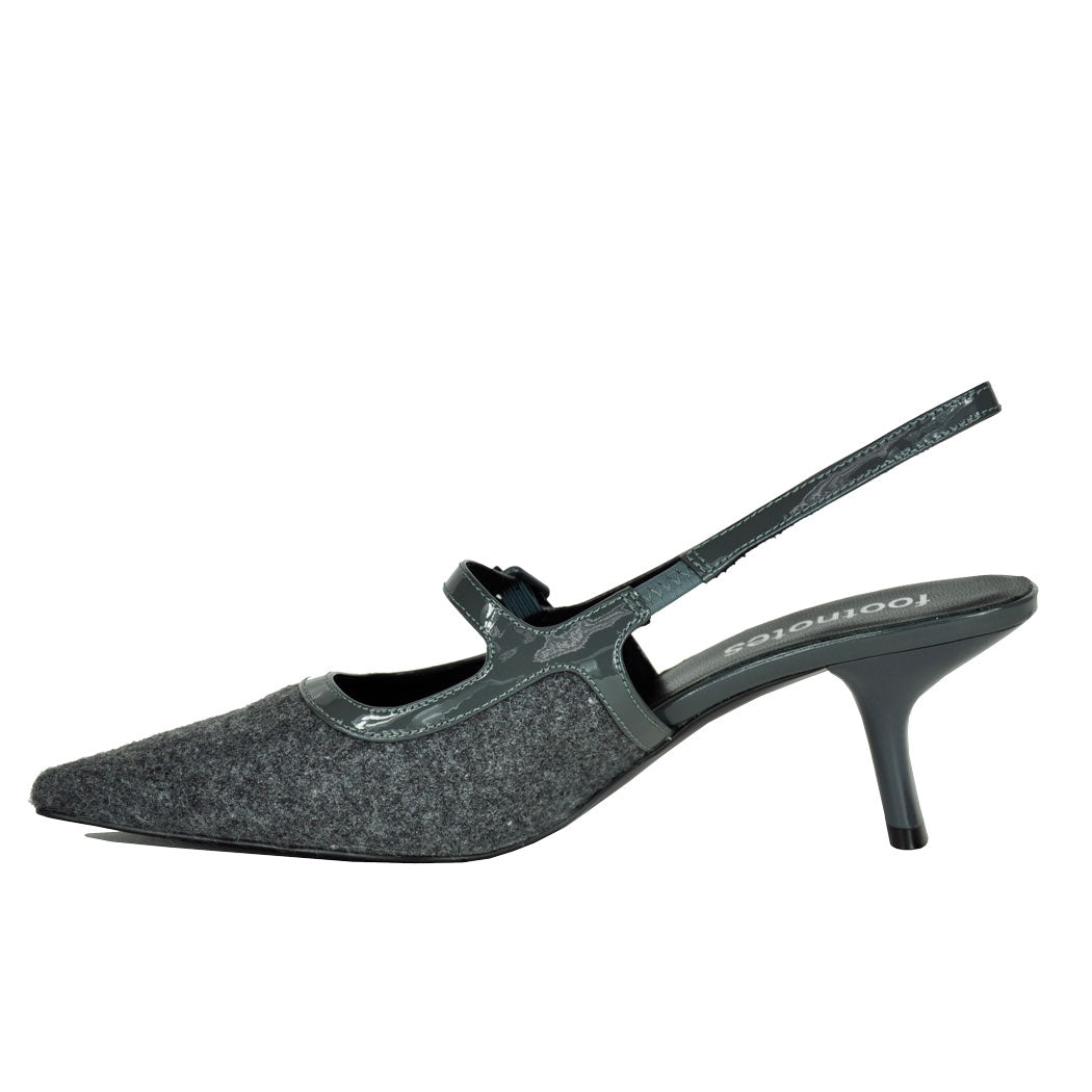 Payge Flannel Patent Heel Slingback