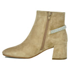 Shermy Suede Heel Ornament Bootie