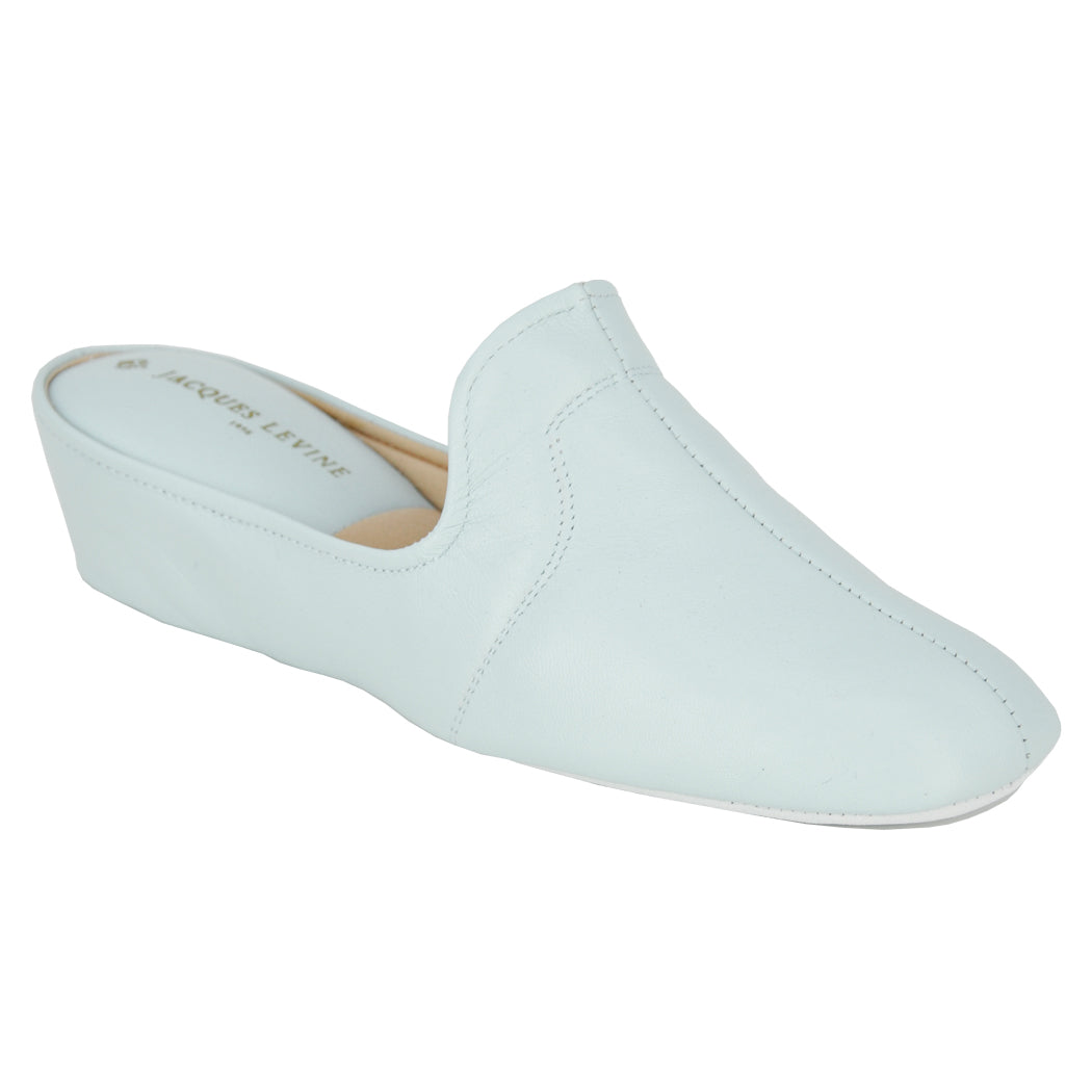1018 Leather Wedge Slipper 10 / Blue / Medium