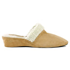 18638 Suede Shearling Collar Slipper