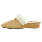 18638 Suede Shearling Collar Slipper