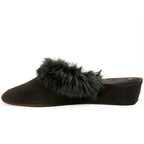 18638 Suede Fur Collar Slipper