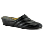 3253 Pleated Leather Wedge Slipper