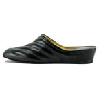 3253 Pleated Leather Wedge Slipper