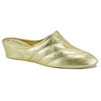 3253 Pleated Leather Wedge Slipper