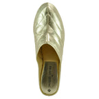 3253 Pleated Leather Wedge Slipper